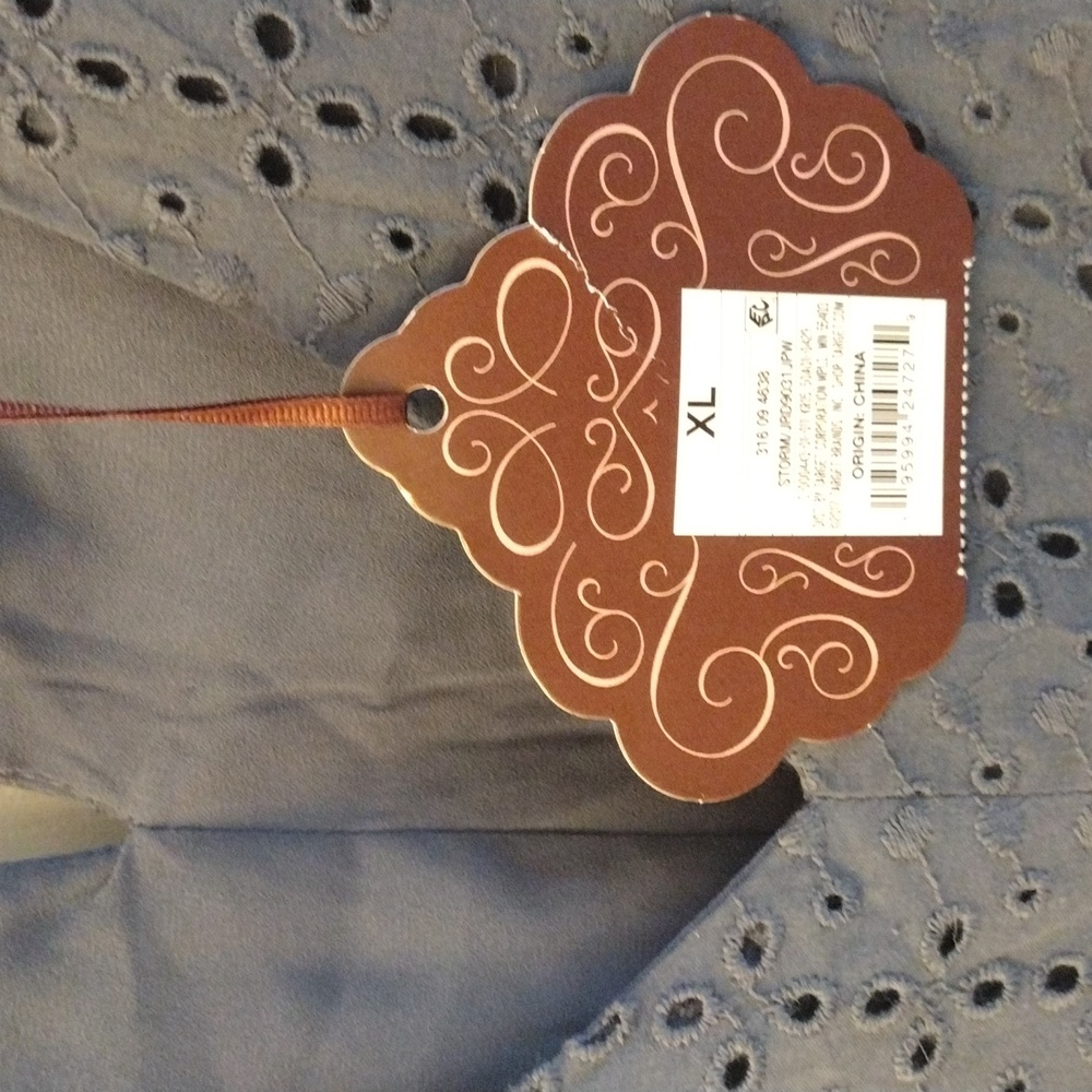 Knox Rose Women's Blue Eyelet Dress, Size XL, 100% Cotton. - Picture 16 of 16
